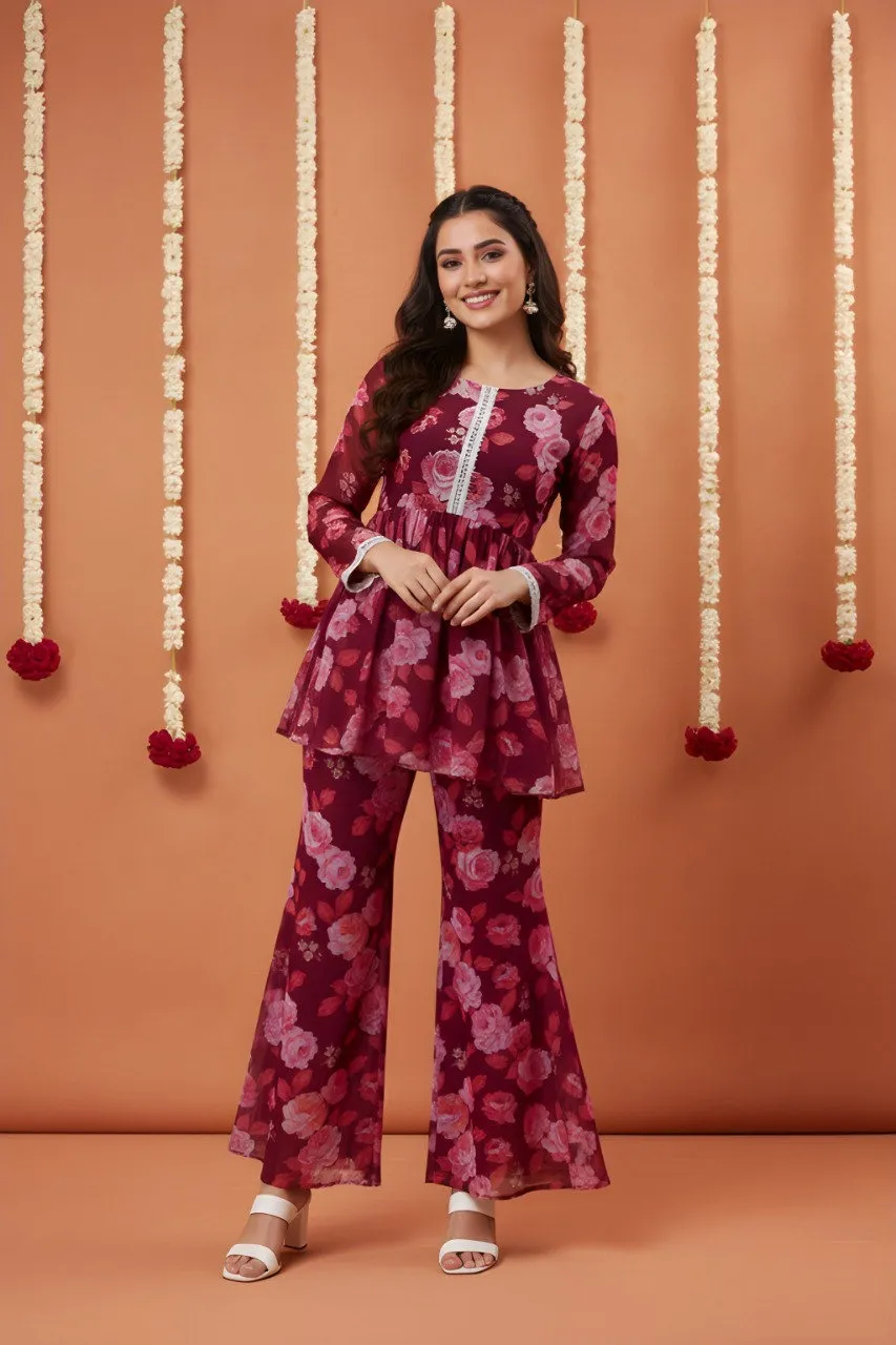 Shiv Vol 145 Georgette Printed Festive Co Ord Set