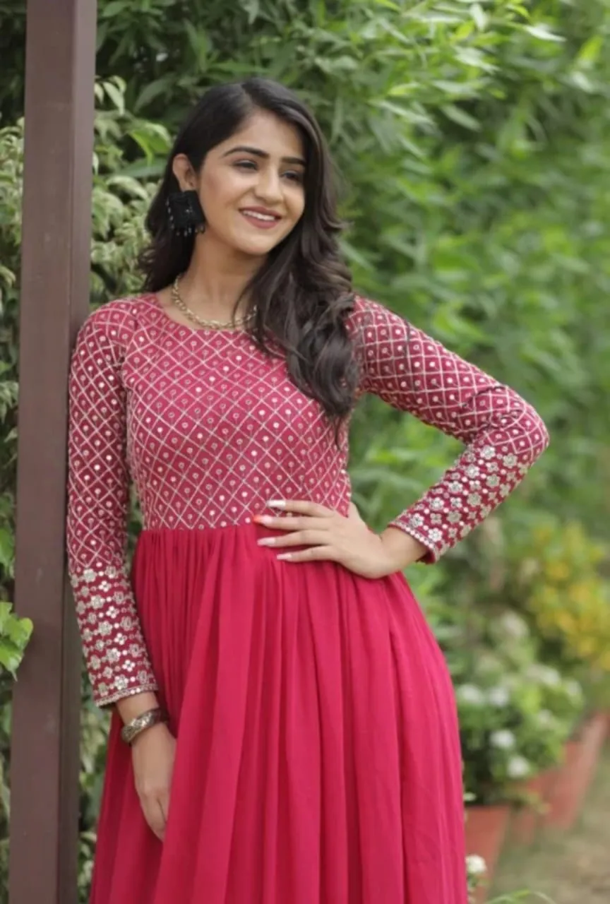 Shiv Vol 90 Pink Georgette Anarkali Gown