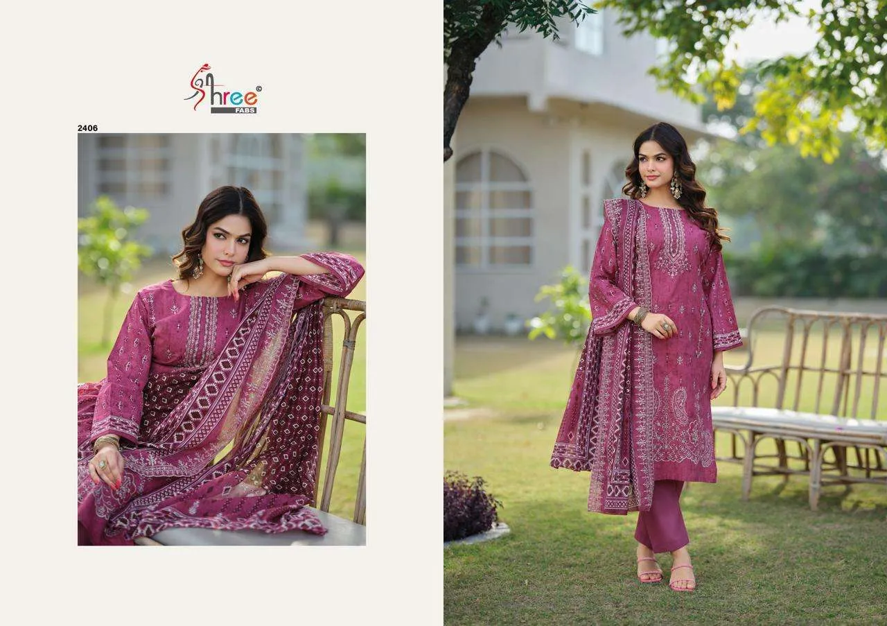 Shree Fab Bin Saeed Lawn Collection Vol 24 Pakistani Suits