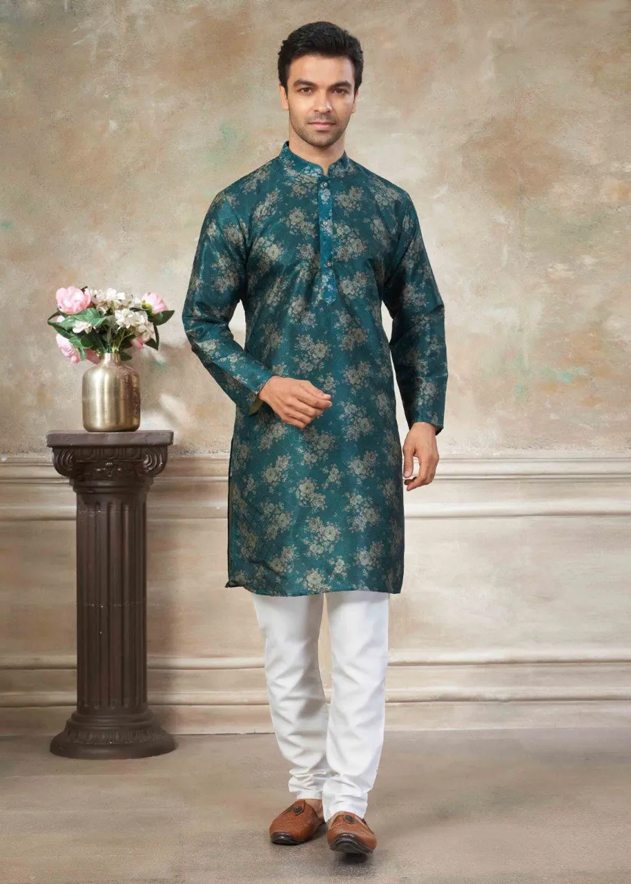 Shyam Vol 48 Silk Digital Printed Kurta Pajama Men's Wear