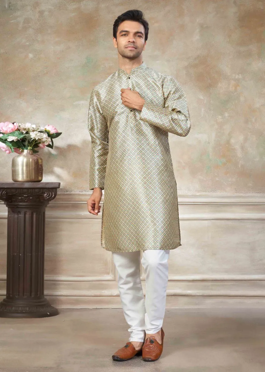 Shyam Vol 48 Silk Digital Printed Kurta Pajama Men's Wear