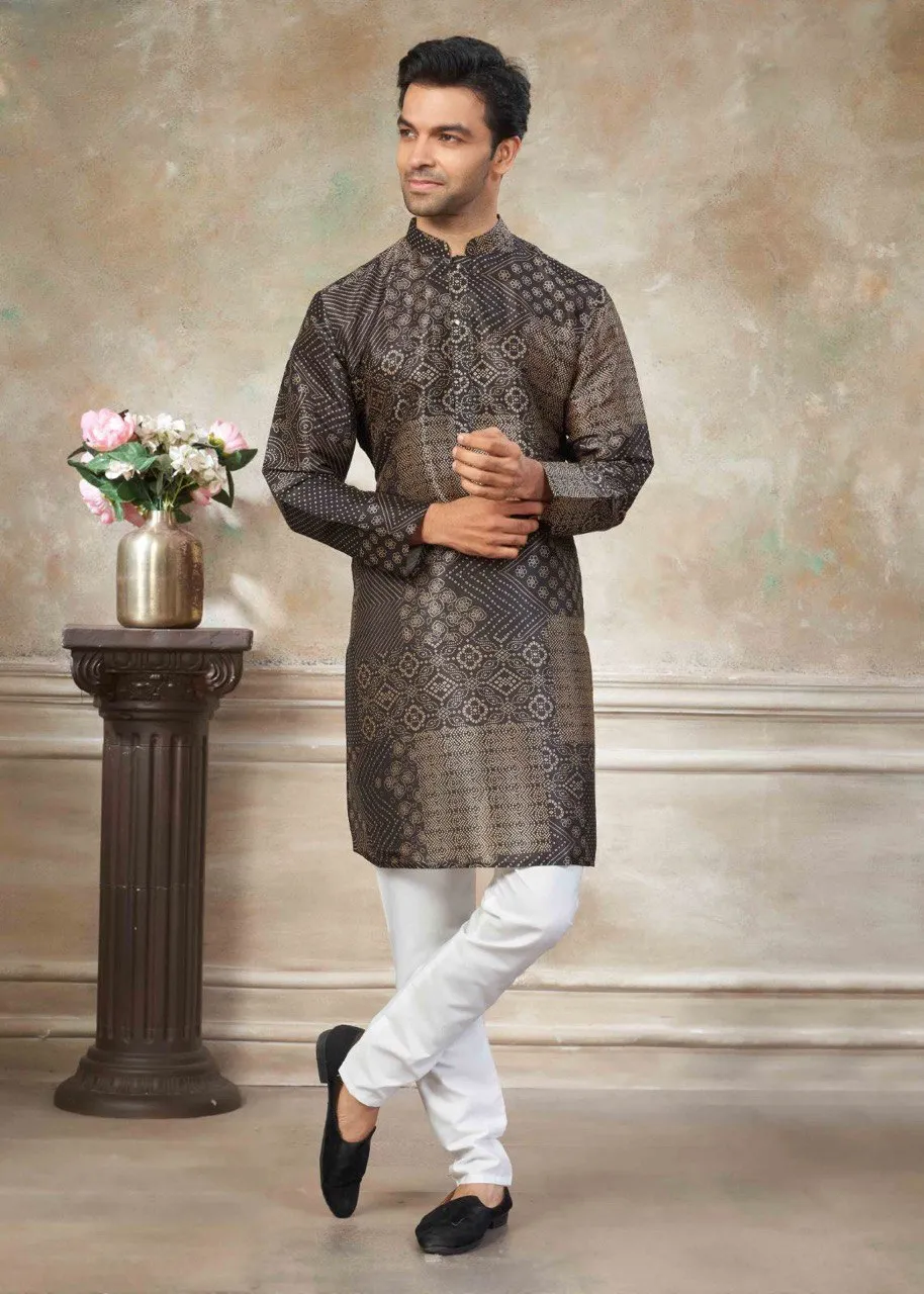 Shyam Vol 48 Silk Digital Printed Kurta Pajama Men's Wear