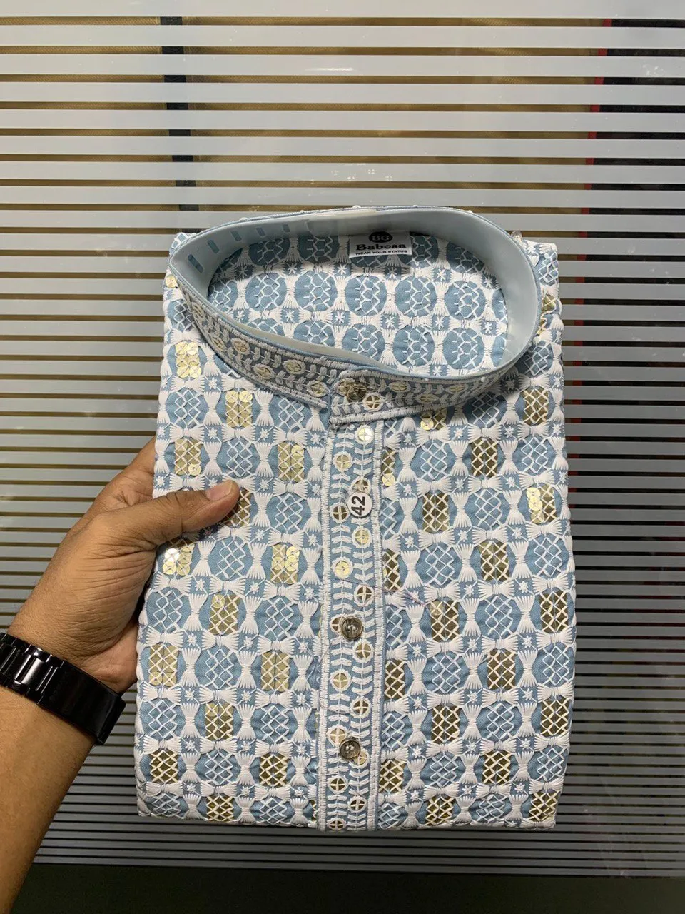 Shyam Vol 52 Reyon Sequence Work Kurta Pajama Men's Wear