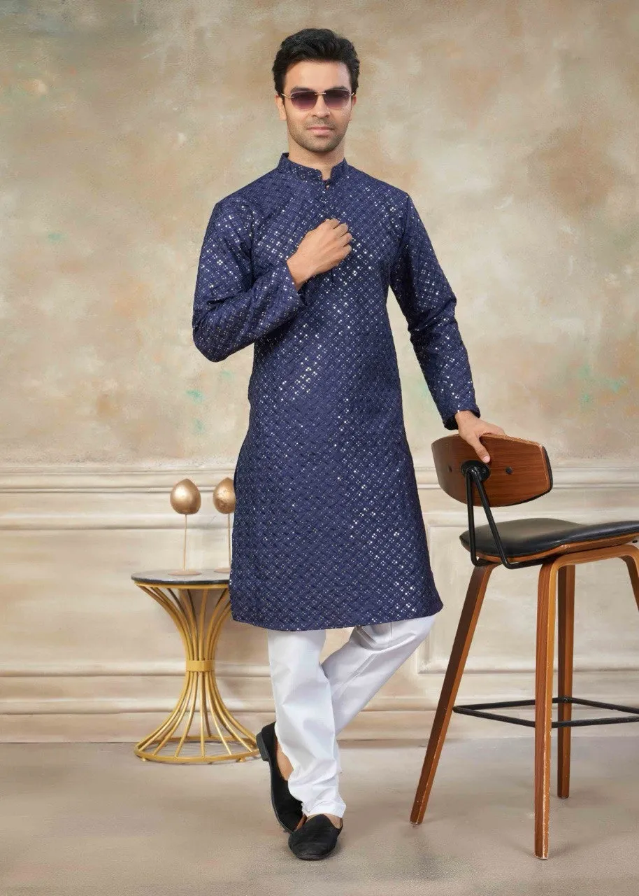 Shyam Vol 58 Silk Digital Printed Kurta Pajama Men's Wear