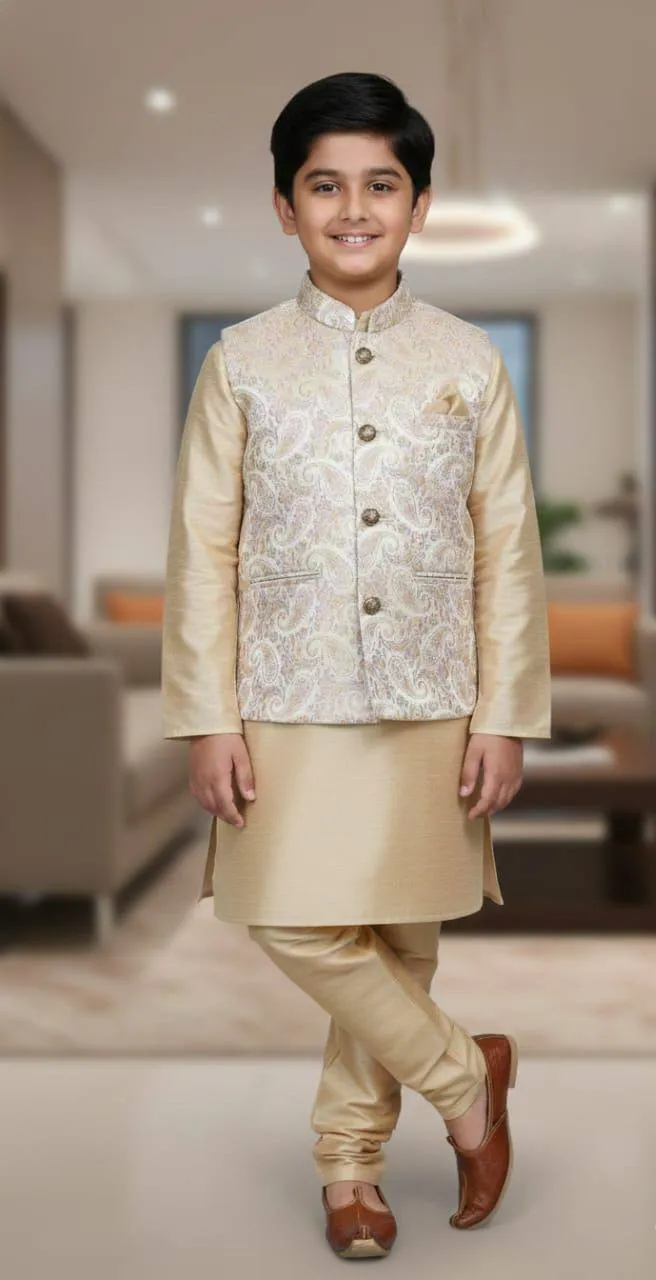 Shyam Vol 60 Heavy Jacquard Kurta Pajama With Koti Kids Wear