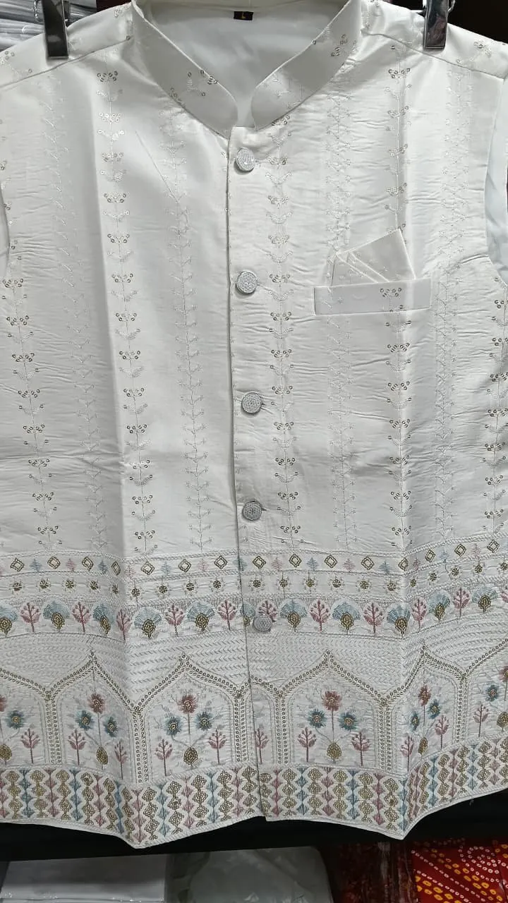 Shyam Vol 61 Heavy Silk Wedding Kurta Pajama With Koti Men's Wear