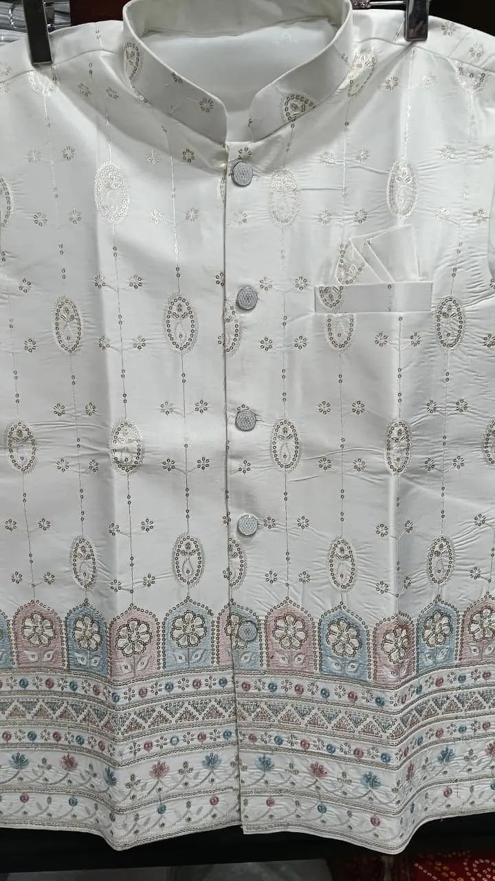 Shyam Vol 61 Heavy Silk Wedding Kurta Pajama With Koti Men's Wear