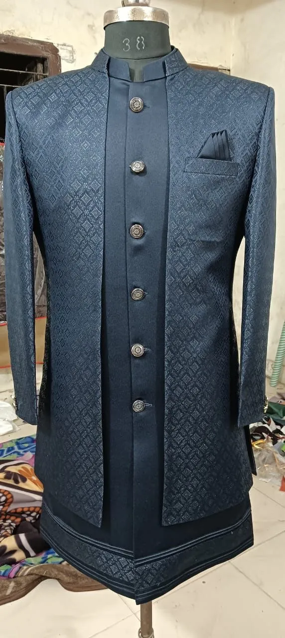 ShyamA Heavy Satin Wedding Kurta Pajama With Jacket