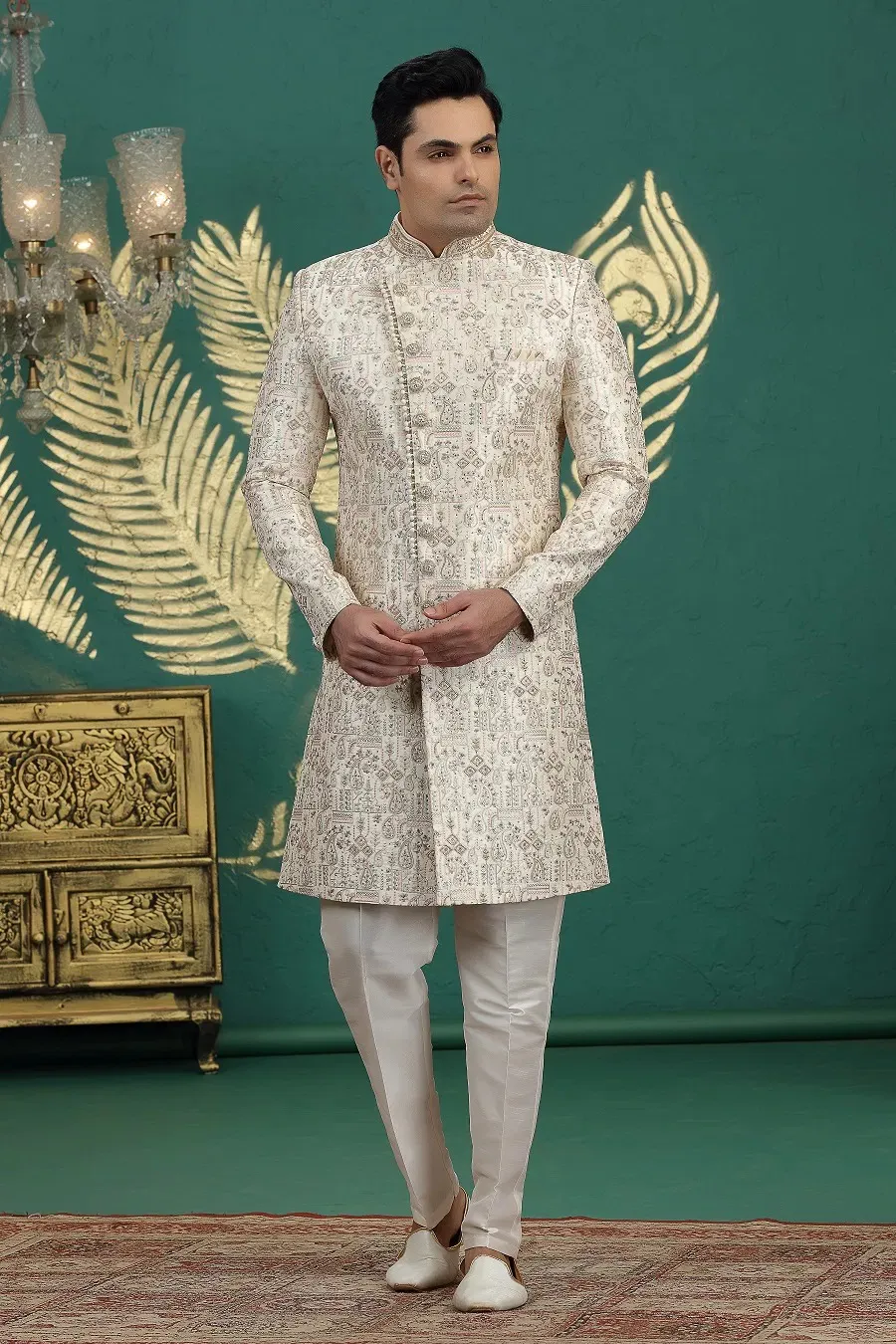 Sumi 4030 Banarasi Jacquard Fancy Sherwani Bottom Men's Wear