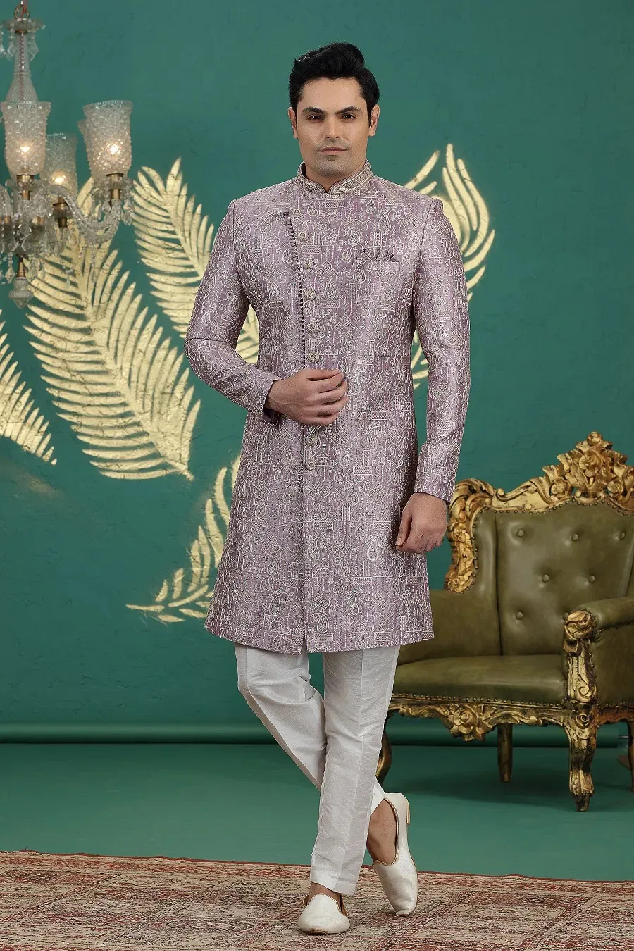 Sumi 4030 Banarasi Jacquard Party Wear Sherwani Bottom Men's Wear