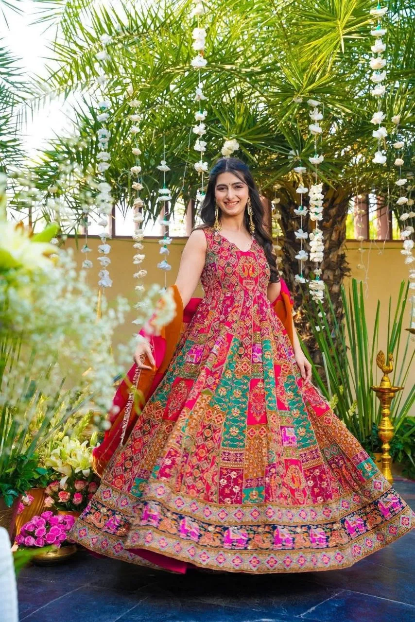 SWT 1190 Jimmy Organza Silk Digital Printed Gown