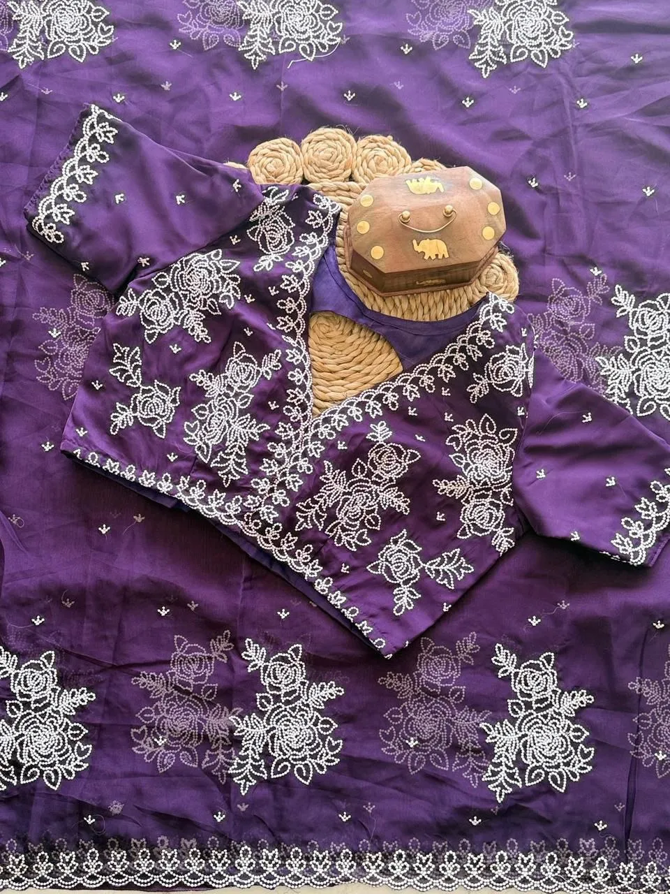 Tamanna 1099 Soft Tebby Orgenza White Tread Work Sarees