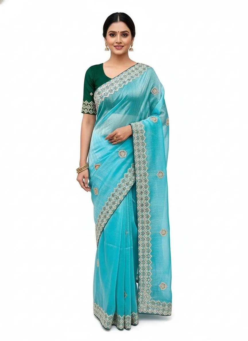 VFT Pure Jimmy Choo Embroidery Sarees
