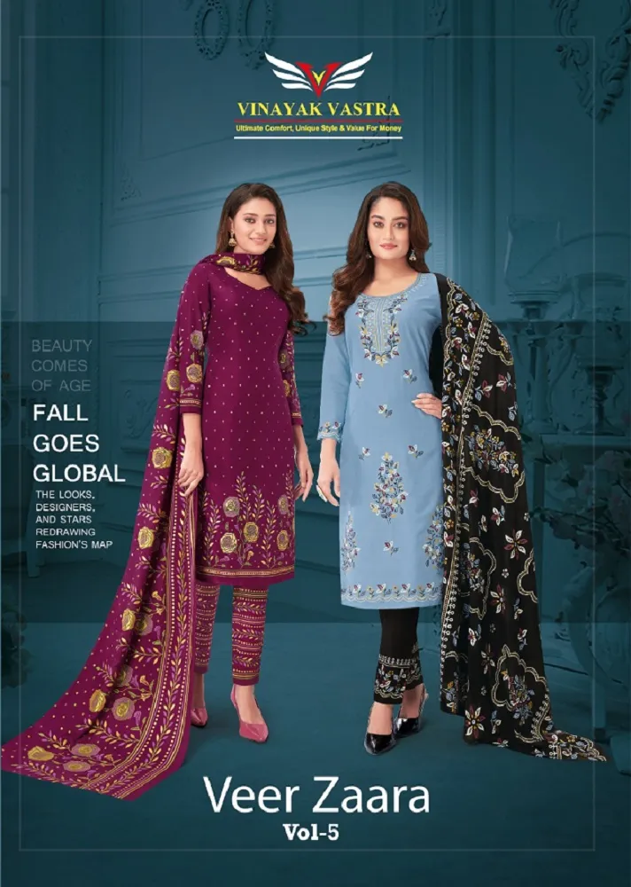 Vinayak Vastra Veer Zaara Vol 5 Unstitched Suits