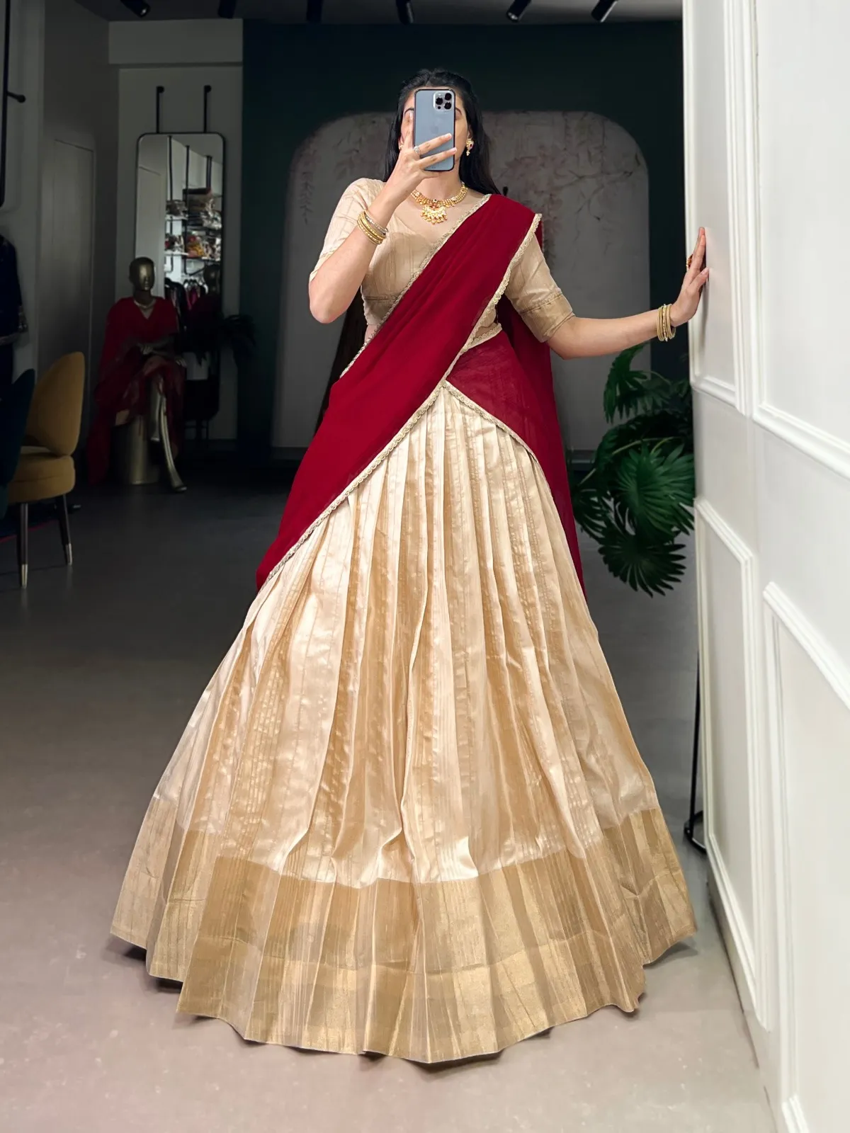 WMN 1031 Handloom Zari Waving Work Lehenga Choli