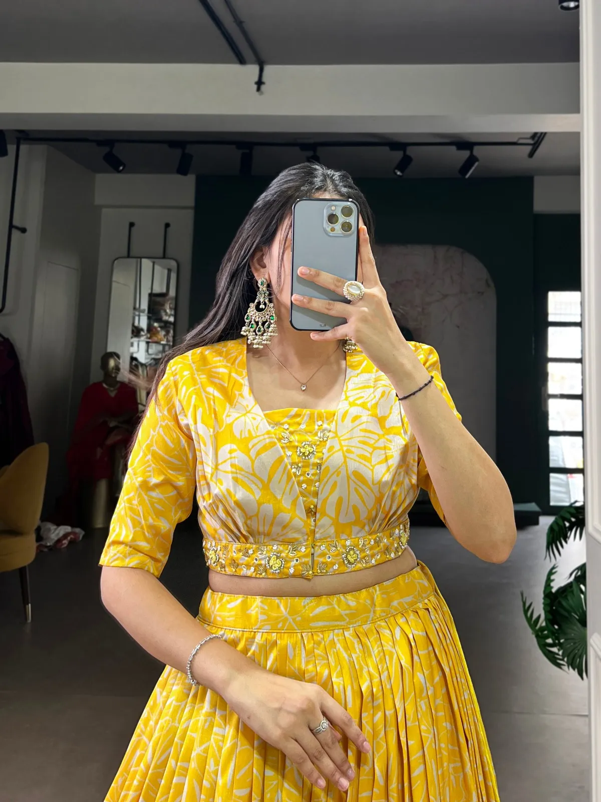 WMN 1127 Tasar Silk Printed Haldi Occasion Lehenga Choli