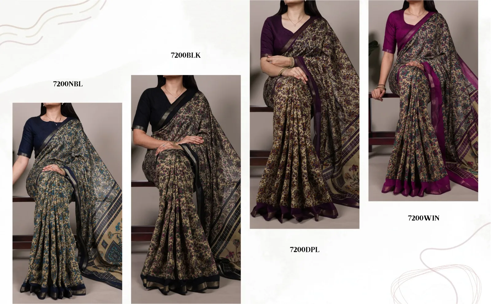 WMN 7200 Polyester Viscose Chanderi Printed Saree