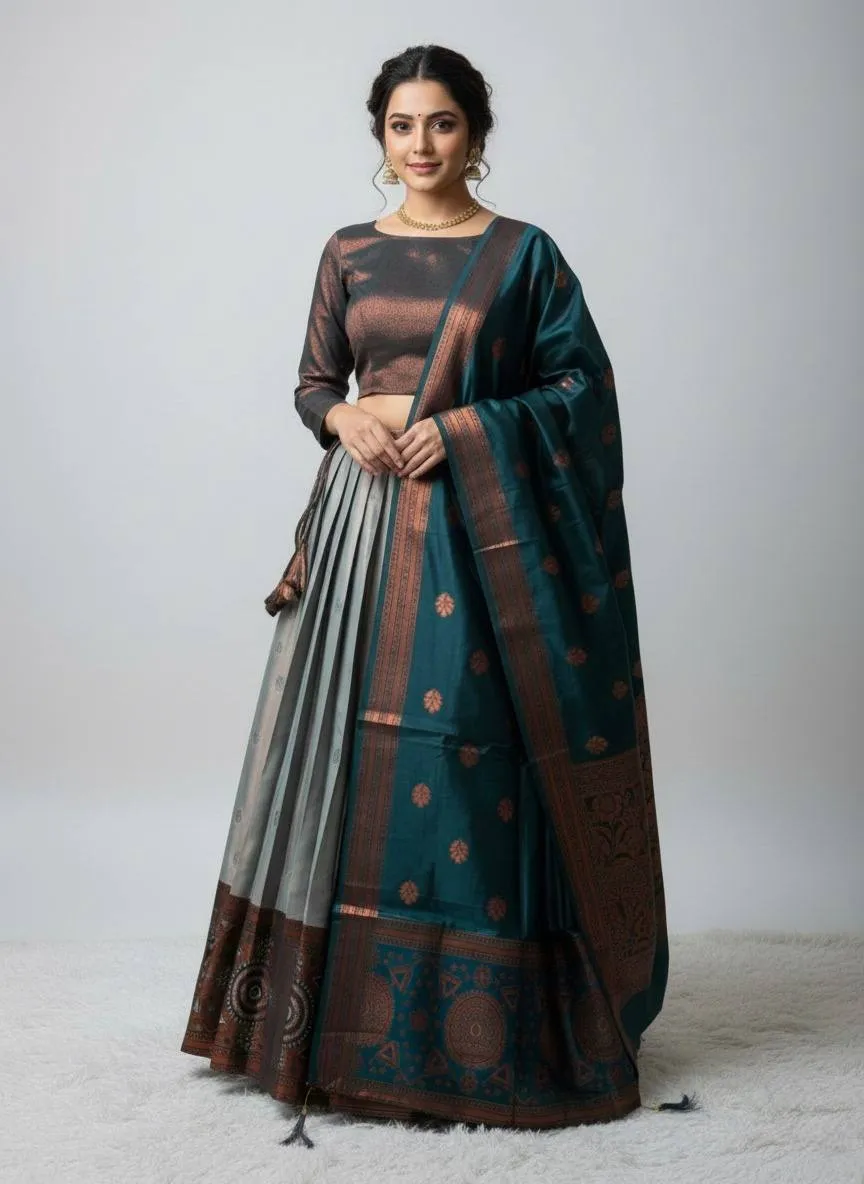 WMS Vol 122 Kanjiveram Silk Jacquard Lehenga Choli