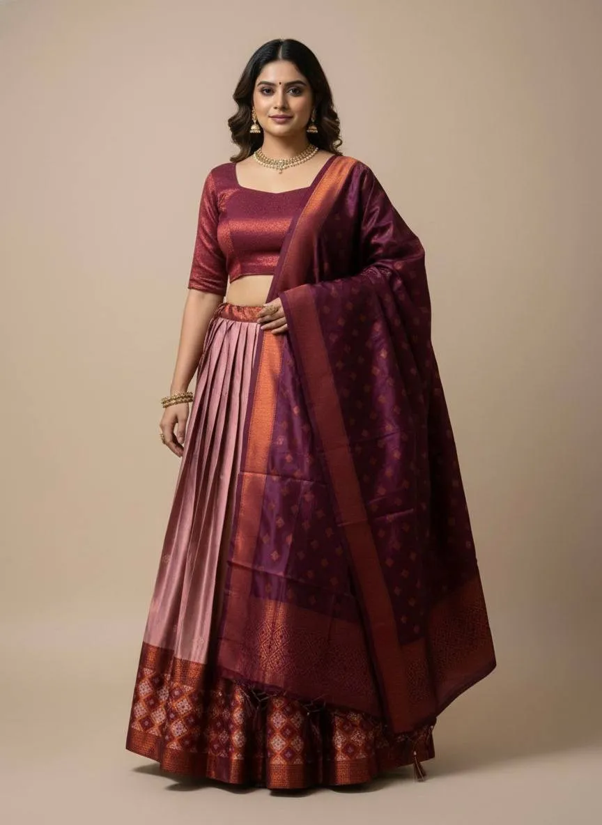WMS Vol 122 Kanjiveram Silk Jacquard Lehenga Choli