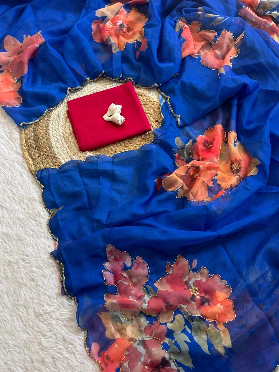 WMS Vol 125 Soft Taby Organza Flower Printed Sarees