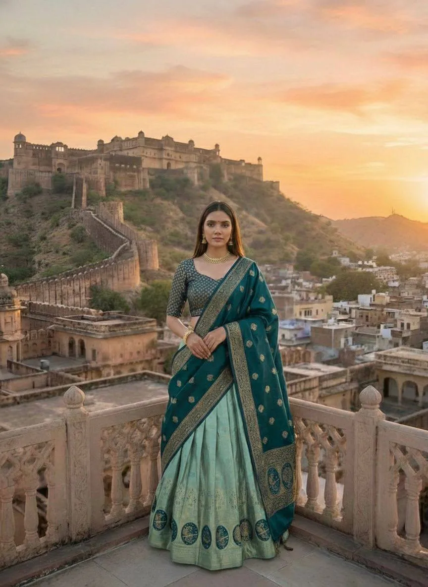 WMS Vol 128 Kanjiveram Silk Zari Waving Lehenga Choli