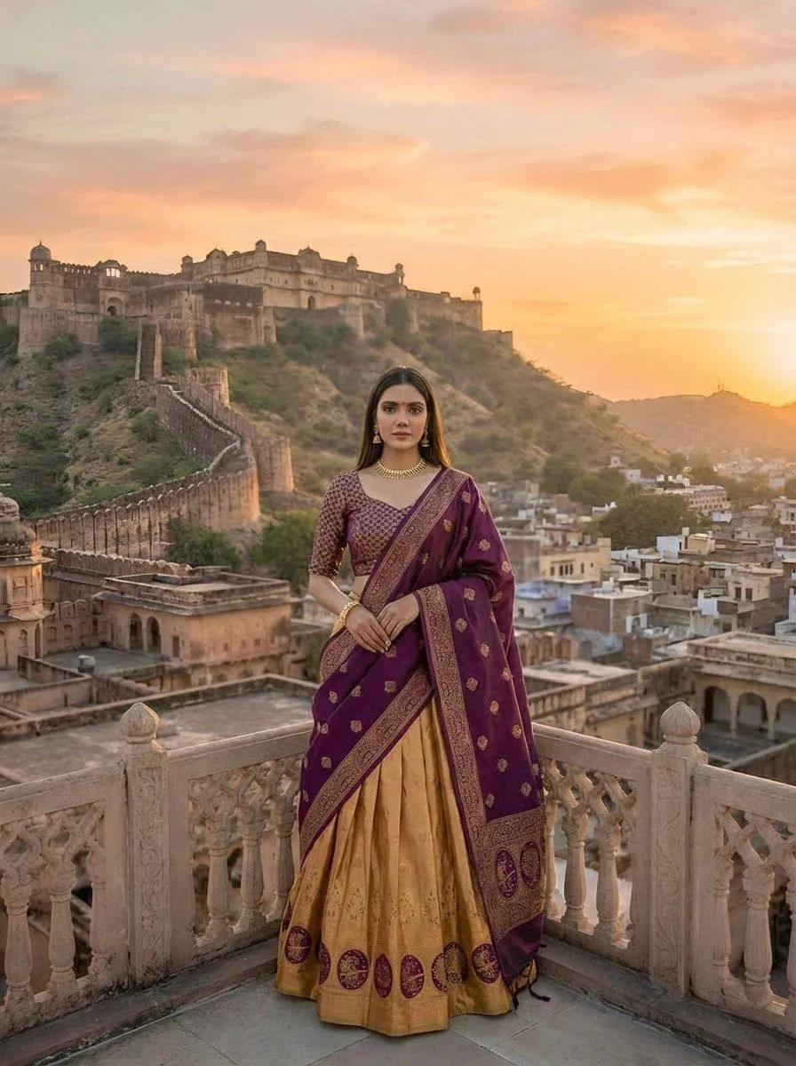 WMS Vol 128 Kanjiveram Silk Zari Waving Lehenga Choli