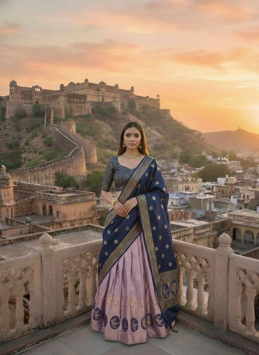 WMS Vol 128 Kanjiveram Silk Zari Waving Lehenga Choli