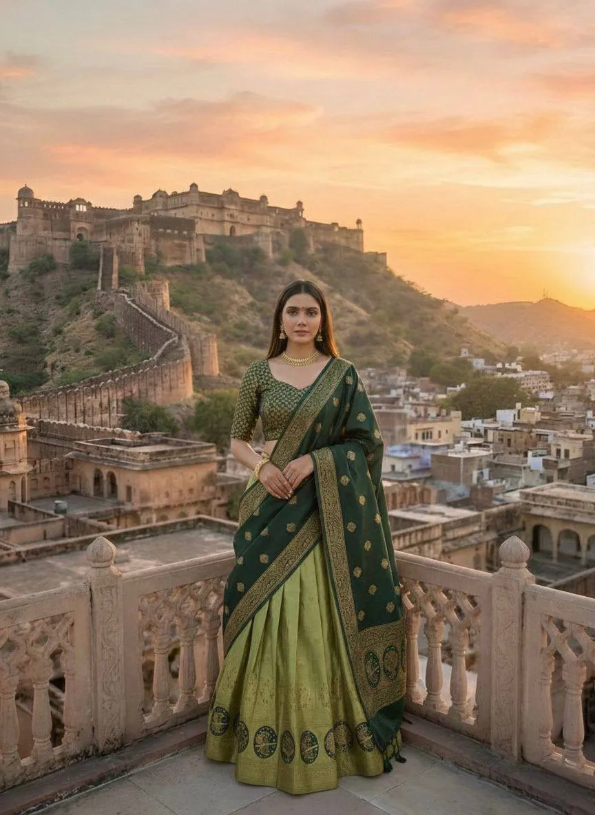 WMS Vol 128 Kanjiveram Silk Zari Waving Lehenga Choli