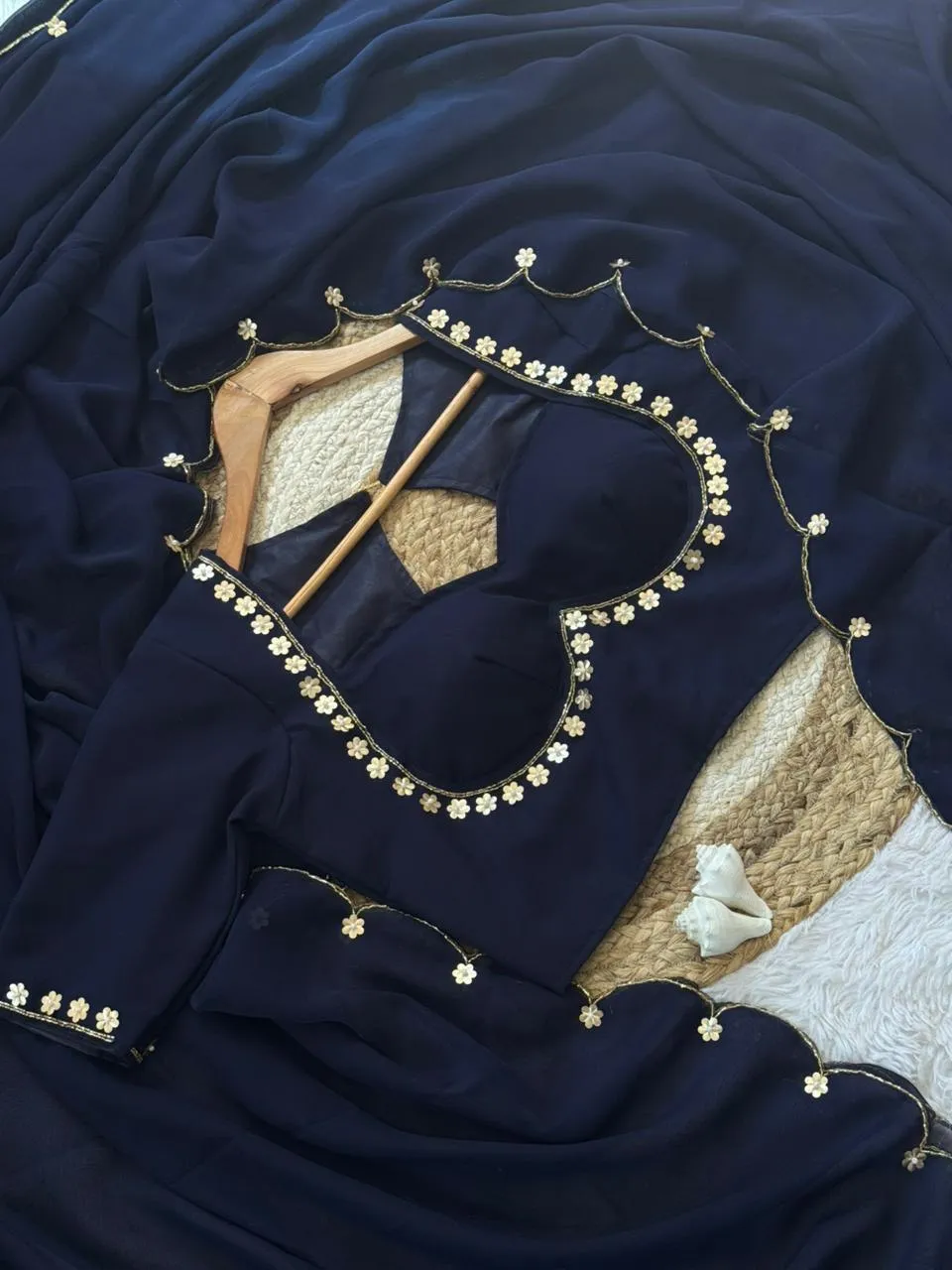 WMS Vol 130 Faux Georgette Khatali Work Sarees