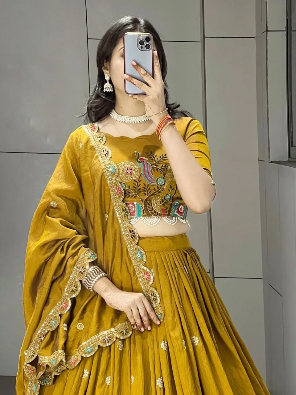 WMT 8229 Haldi Two Tone Nc Vichitra Wedding Lehenga Choli