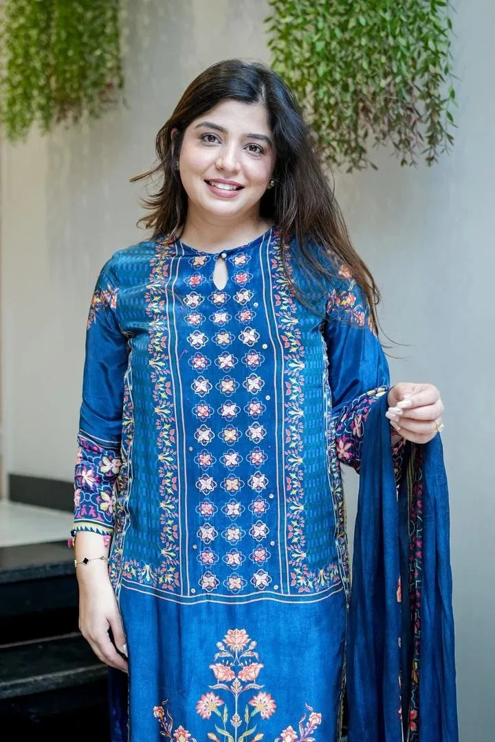 Yasu Vol 82 Blue Premium Muslin Readymade Dress