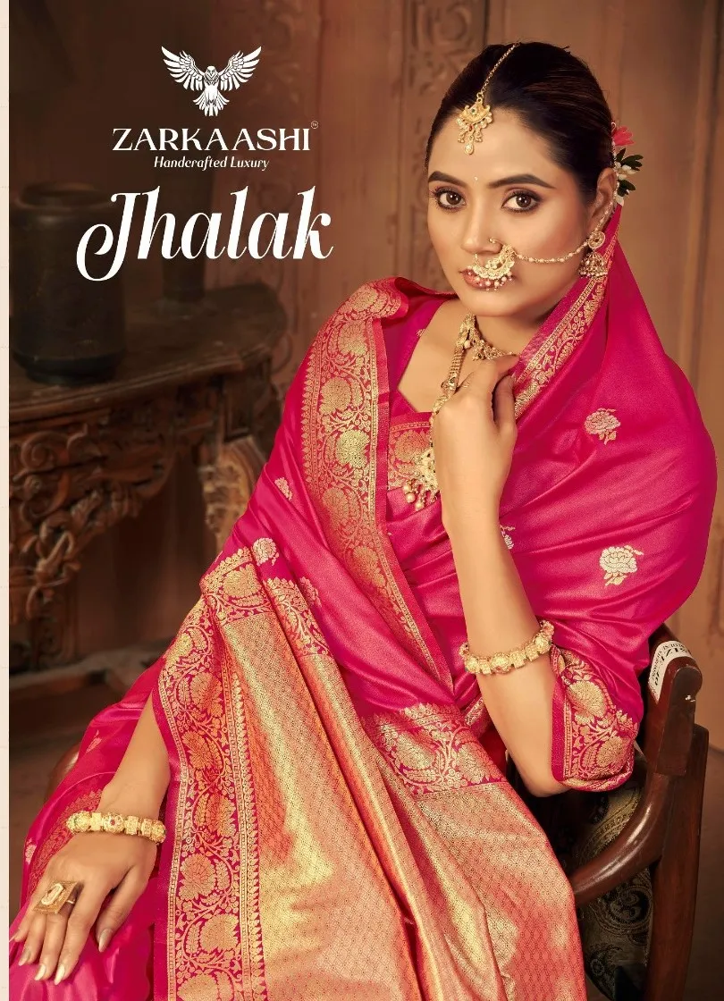 Zarkaashi Jhalak Katan Silk Festival Wear Saree Collection Sarees
