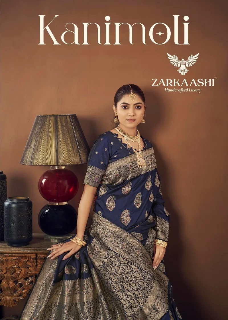 Zarkaashi Kanimoli Banarasi Katan Festival Wear Saree Collection Sarees