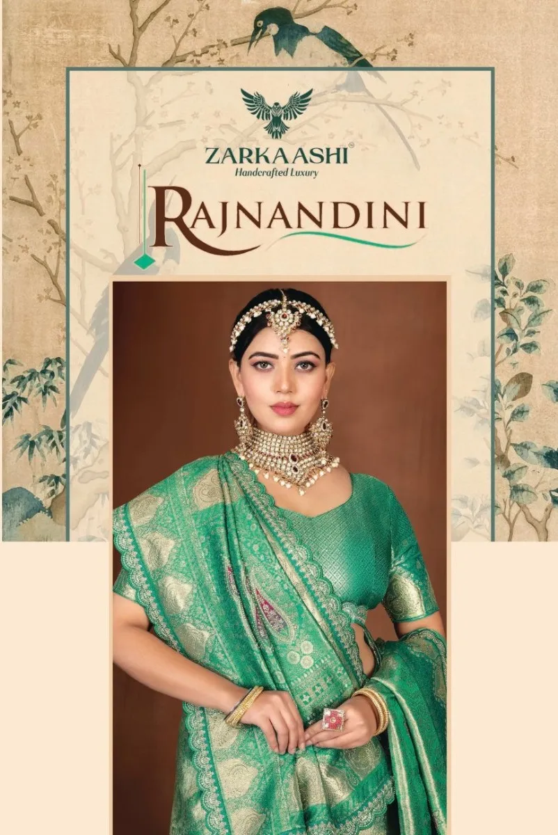 Zarkaashi Rajnandani Banarasi Tissue Embroidery Saree Collection Sarees