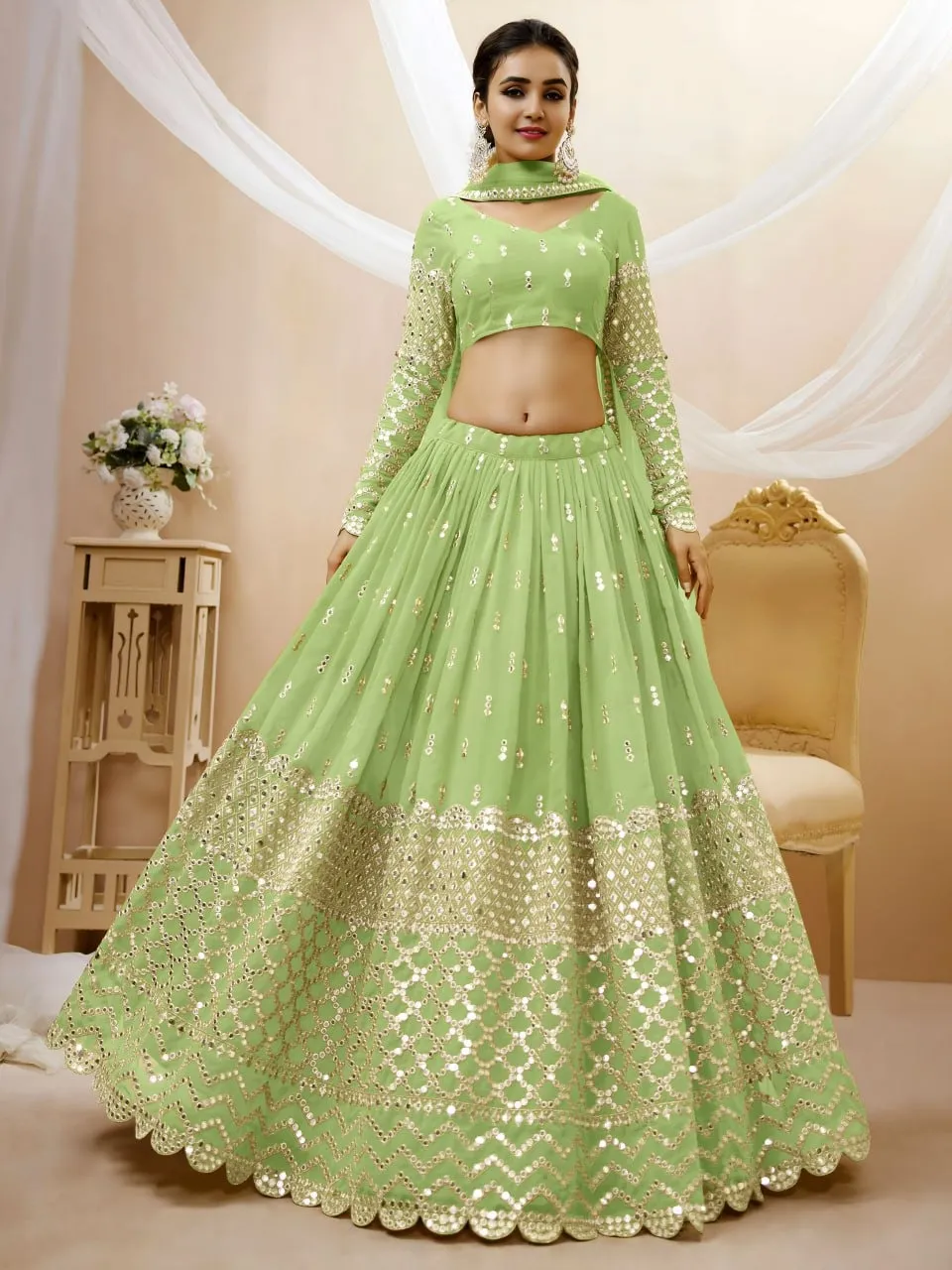 Zeel 311 Georgette Mehndi Occasion Lehenga Choli