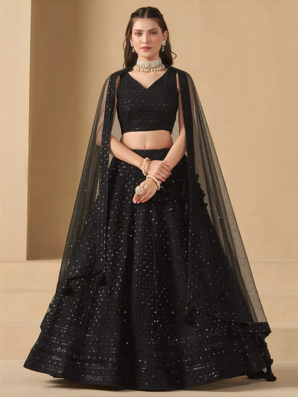 Zeel 5124 Black Georgette Party Wear Lehenga Choli