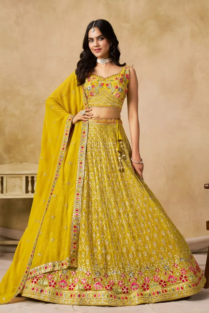 Zeel 5134 Georgette Embroidery Haldi Festival Lehenga Choli