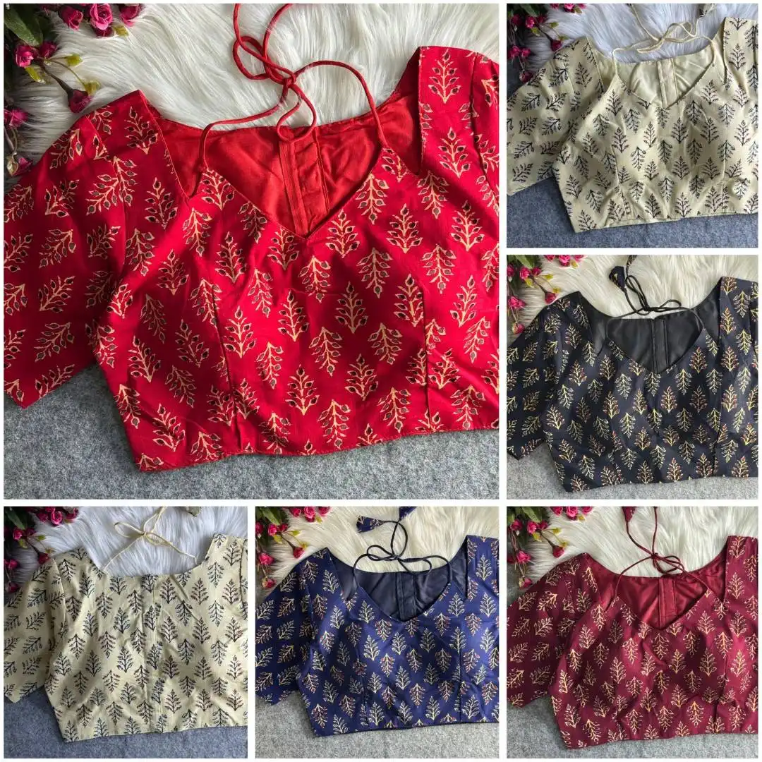 Ruhi Vol 153 Ajrakh Print Blouse Designs Wholesale Online