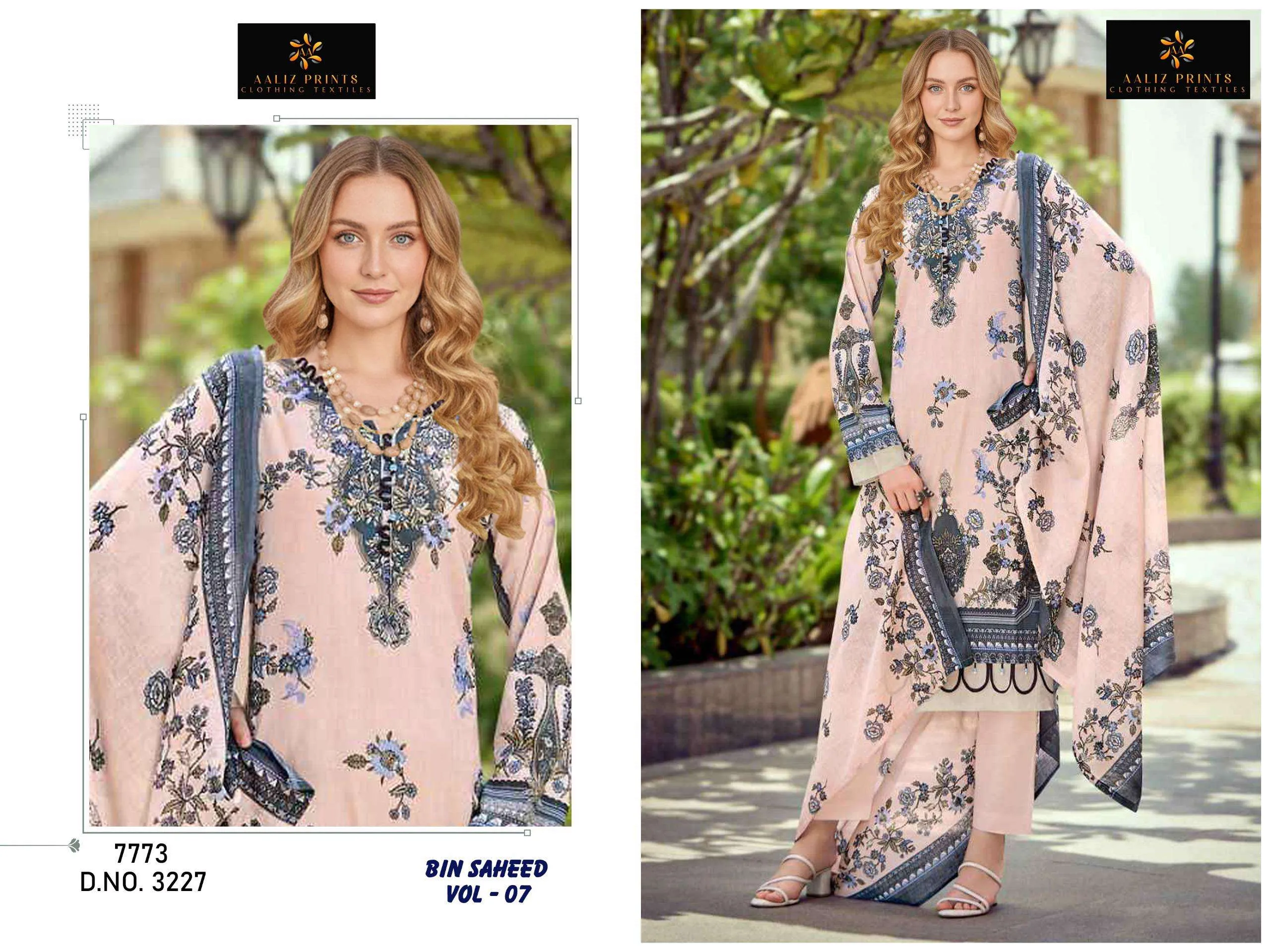 Aaliz Print Bin Saheed Vol 7 Unstitched Suits