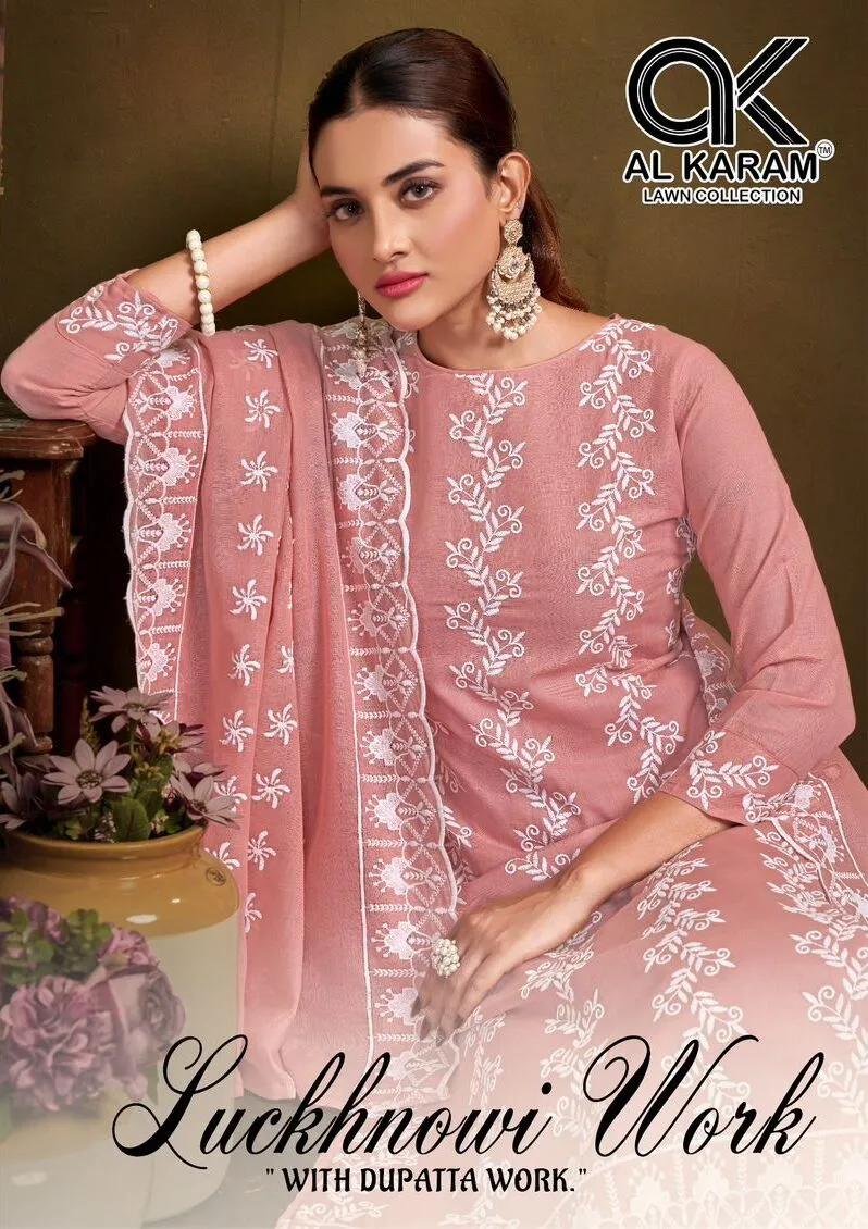 Alkaram Lucknowi Self Work Unstitched Suits