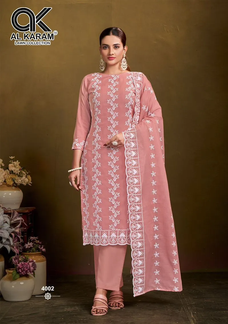 Alkaram Lucknowi Self Work Unstitched Suits