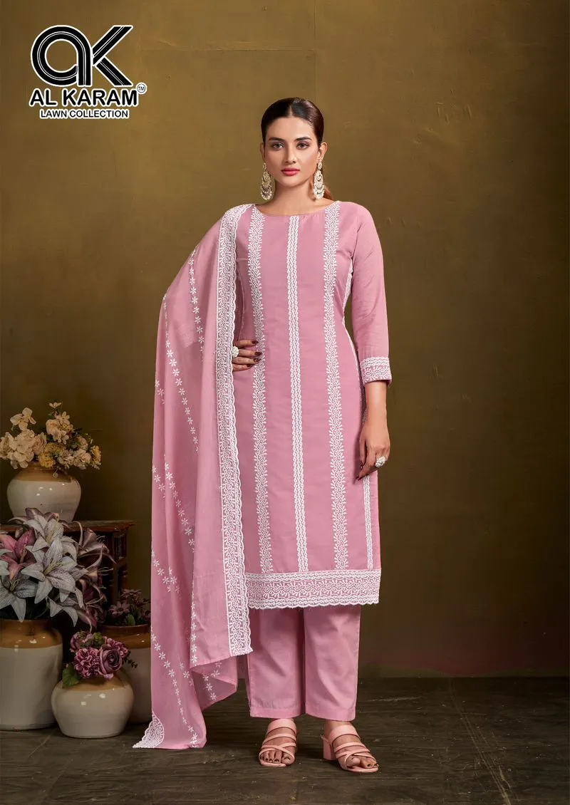 Alkaram Lucknowi Self Work Unstitched Suits