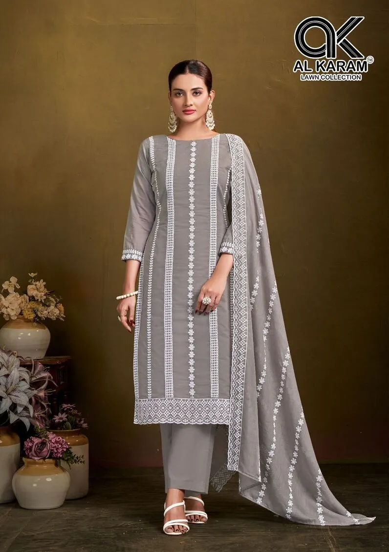 Alkaram Lucknowi Self Work Unstitched Suits