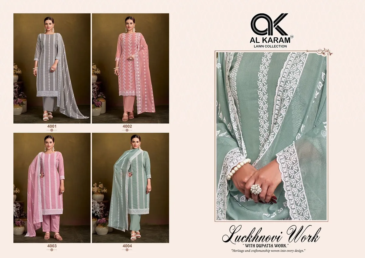Alkaram Lucknowi Self Work Unstitched Suits