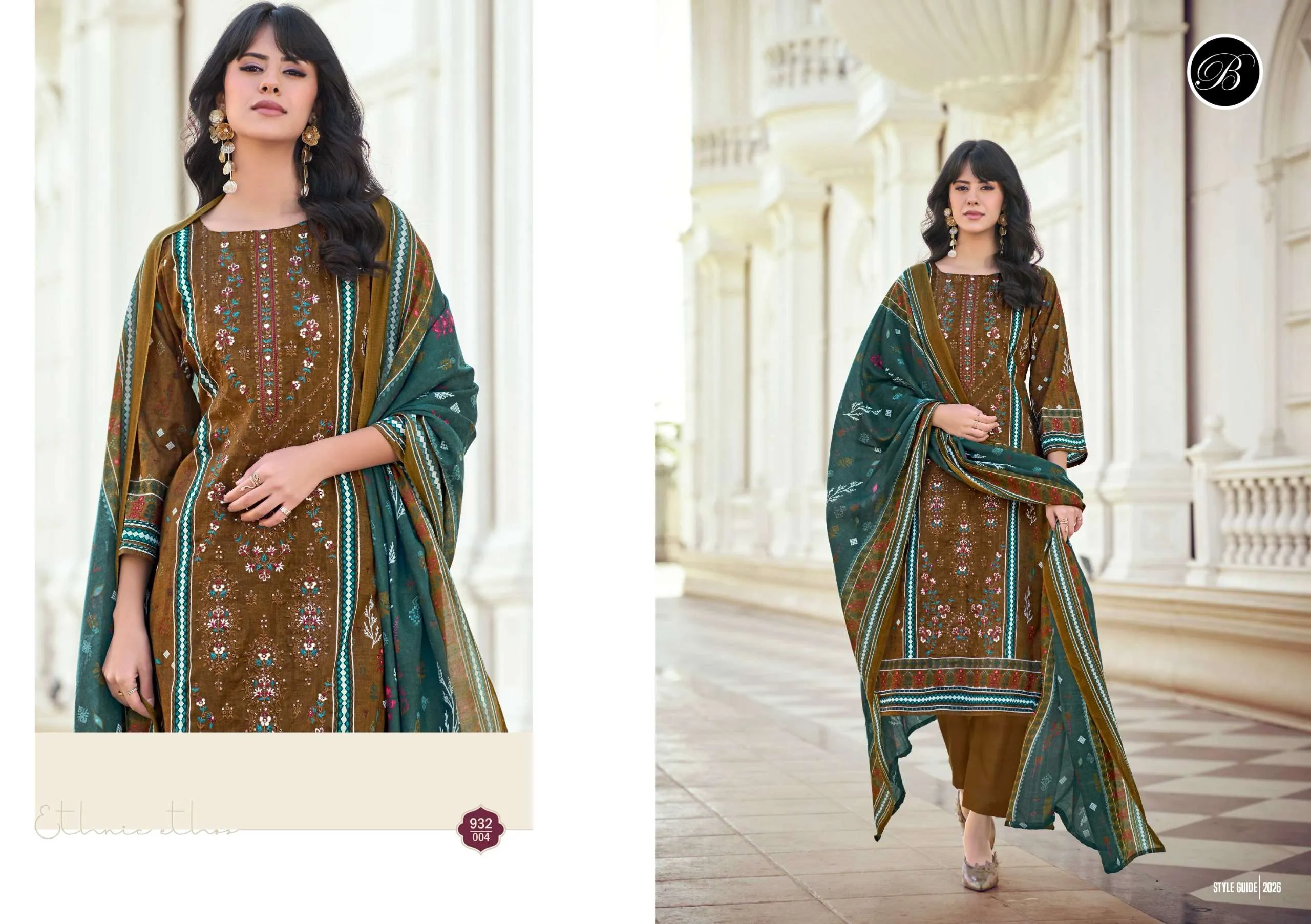 Belliza Designer Studio Bin Saeed Vol 10 Semi Stitched Suits