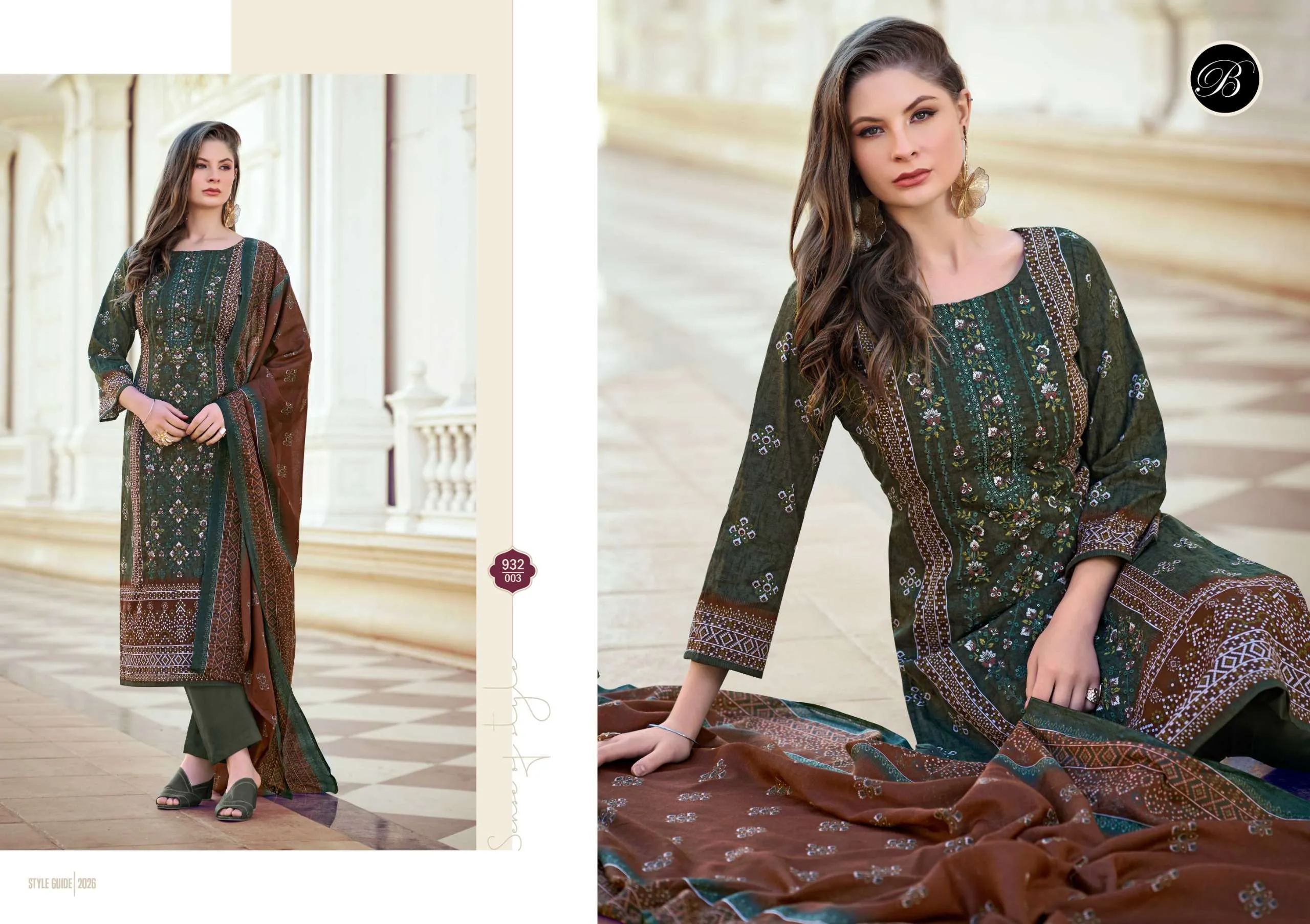 Belliza Designer Studio Bin Saeed Vol 10 Semi Stitched Suits
