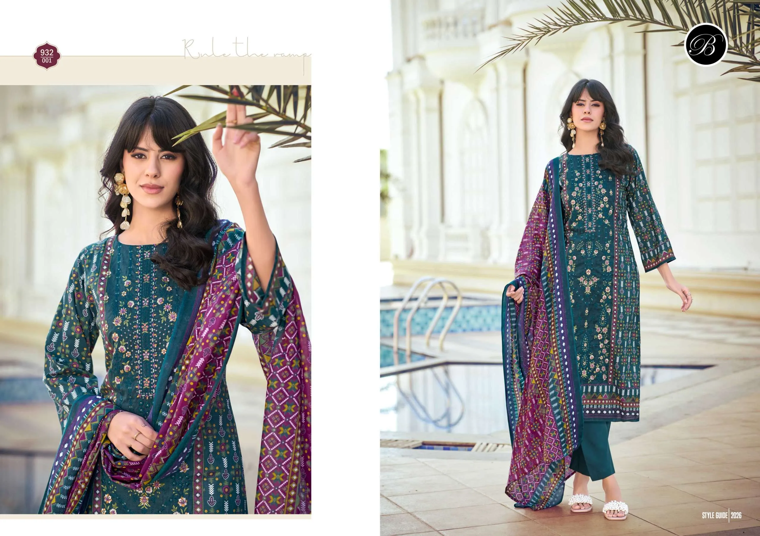 Belliza Designer Studio Bin Saeed Vol 10 Semi Stitched Suits