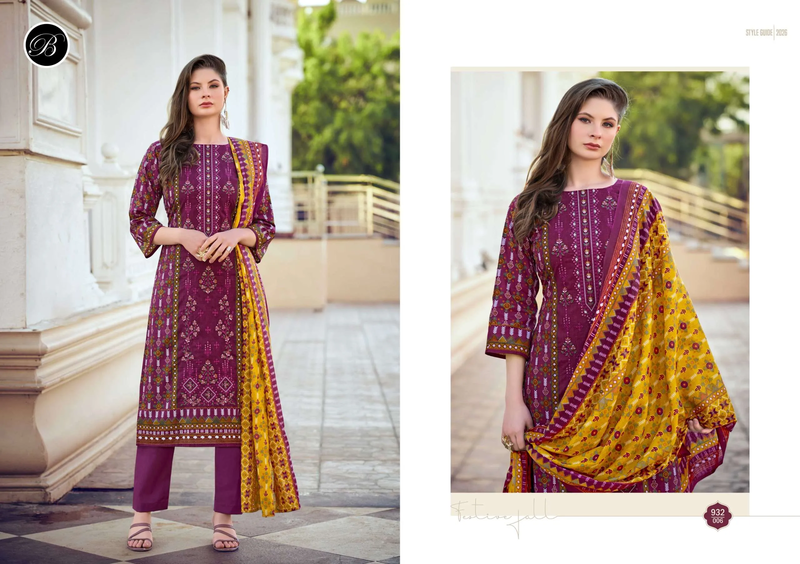 Belliza Designer Studio Bin Saeed Vol 10 Semi Stitched Suits