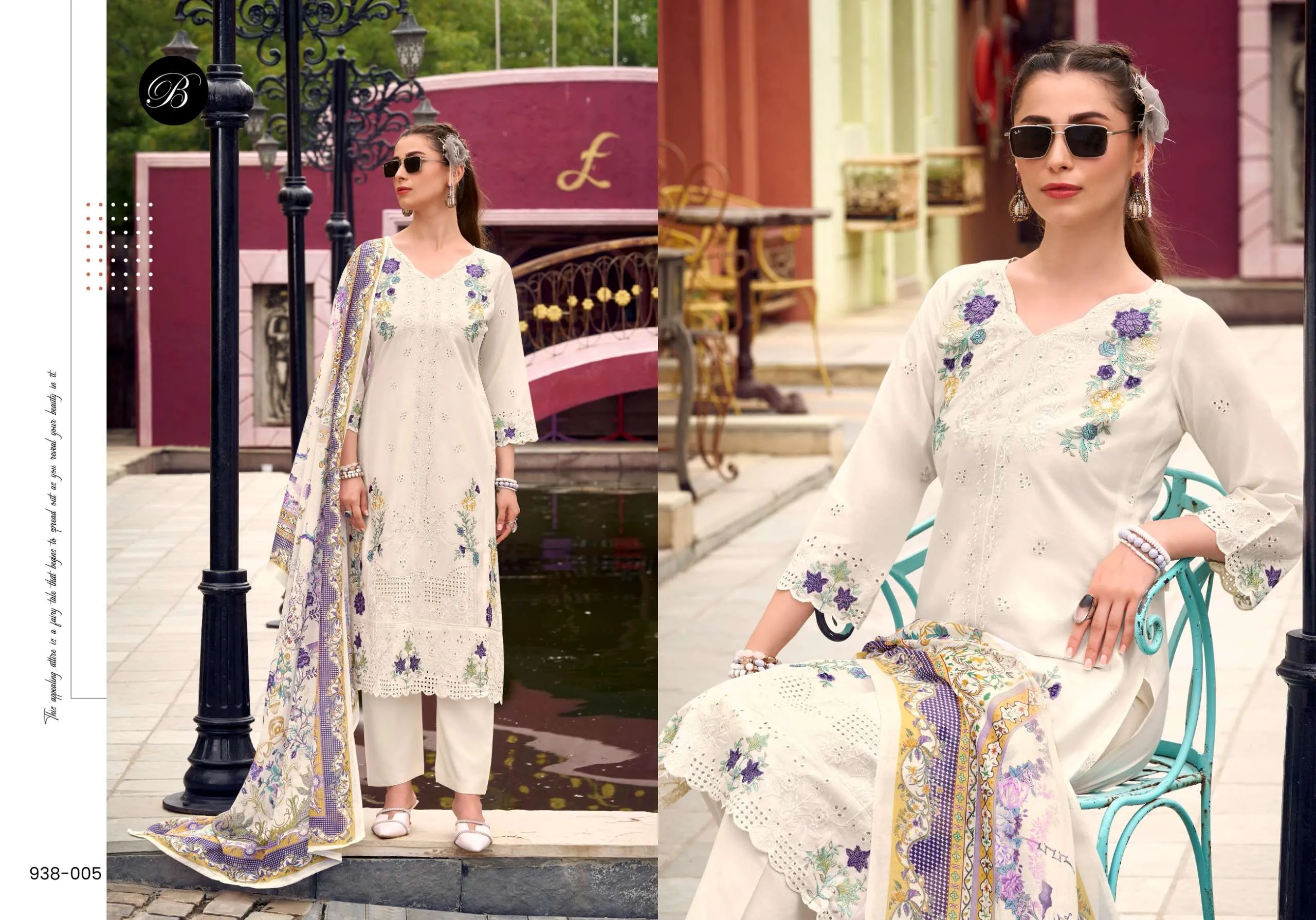 Belliza Designer Studio Ombre Semi Stitched Suits