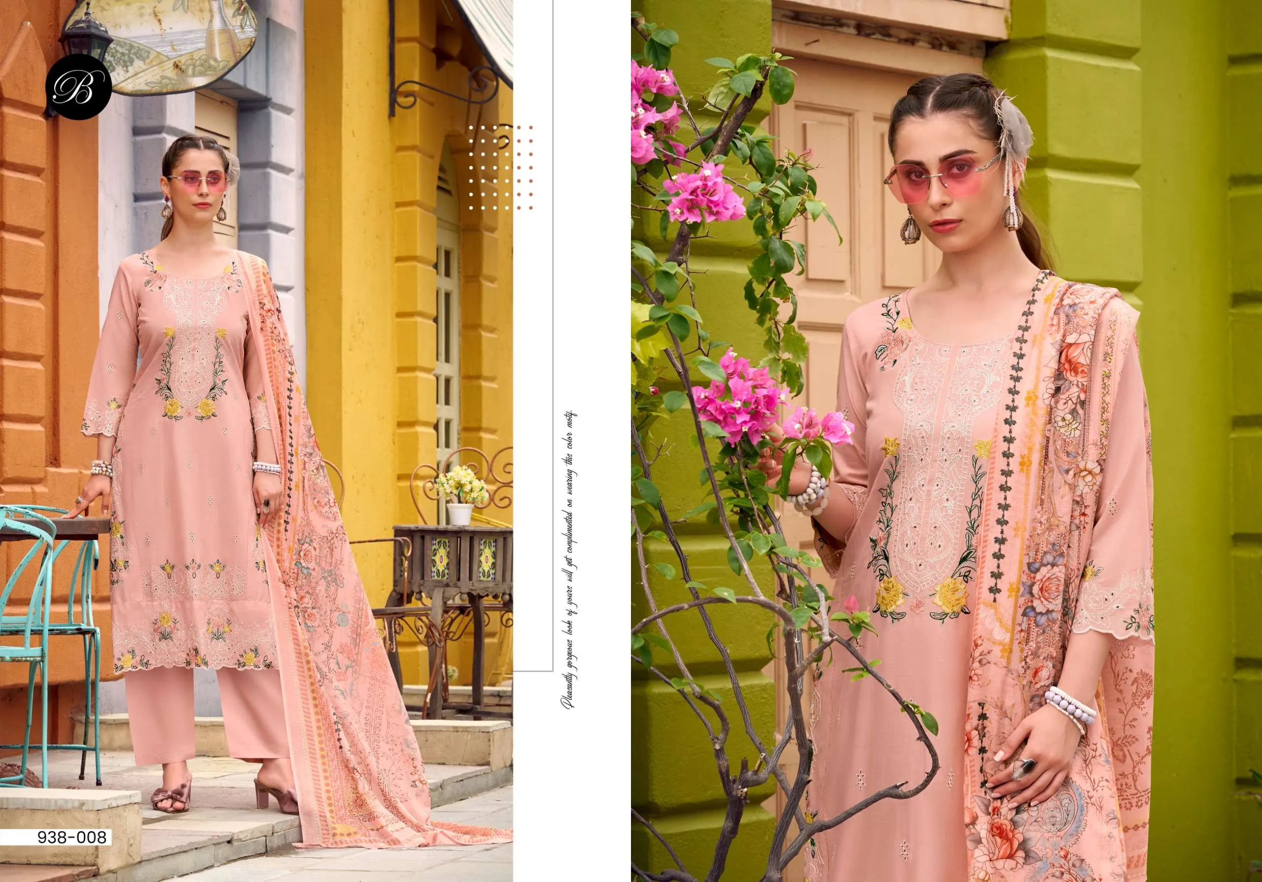 Belliza Designer Studio Ombre Semi Stitched Suits